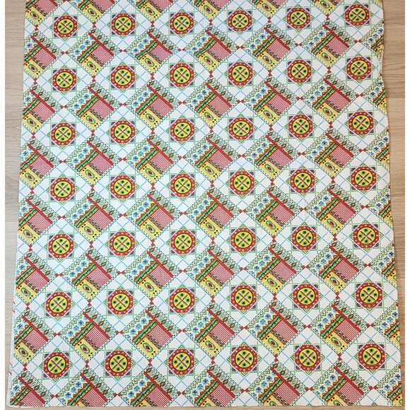 Upholstery Fabric Geometric Cotton Multi-color Groovy 44" Wide 6 Yards VTG - Picture 3 of 6